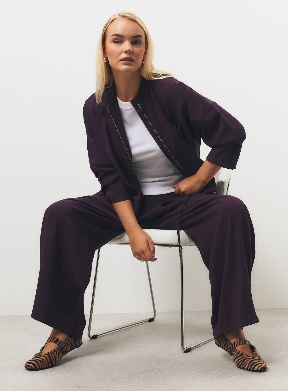 Dark Purple Funnel Neck Shacket 12 - Image 2